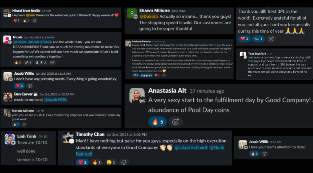 Slack testimonials collage